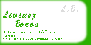 liviusz boros business card